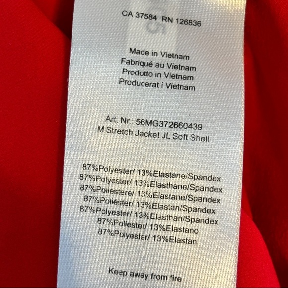 J. Lindeberg Red Black Gray Full Zip Lightweigh Soft Shell Stretch Jacket Sz XL - Picture 9 of 12